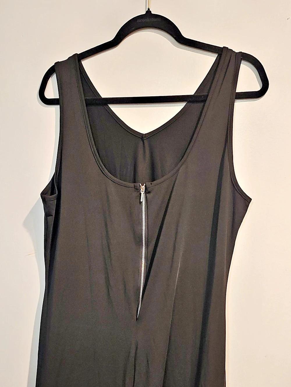 Black Zip Front Ruffle Dress Size 1XL Like New